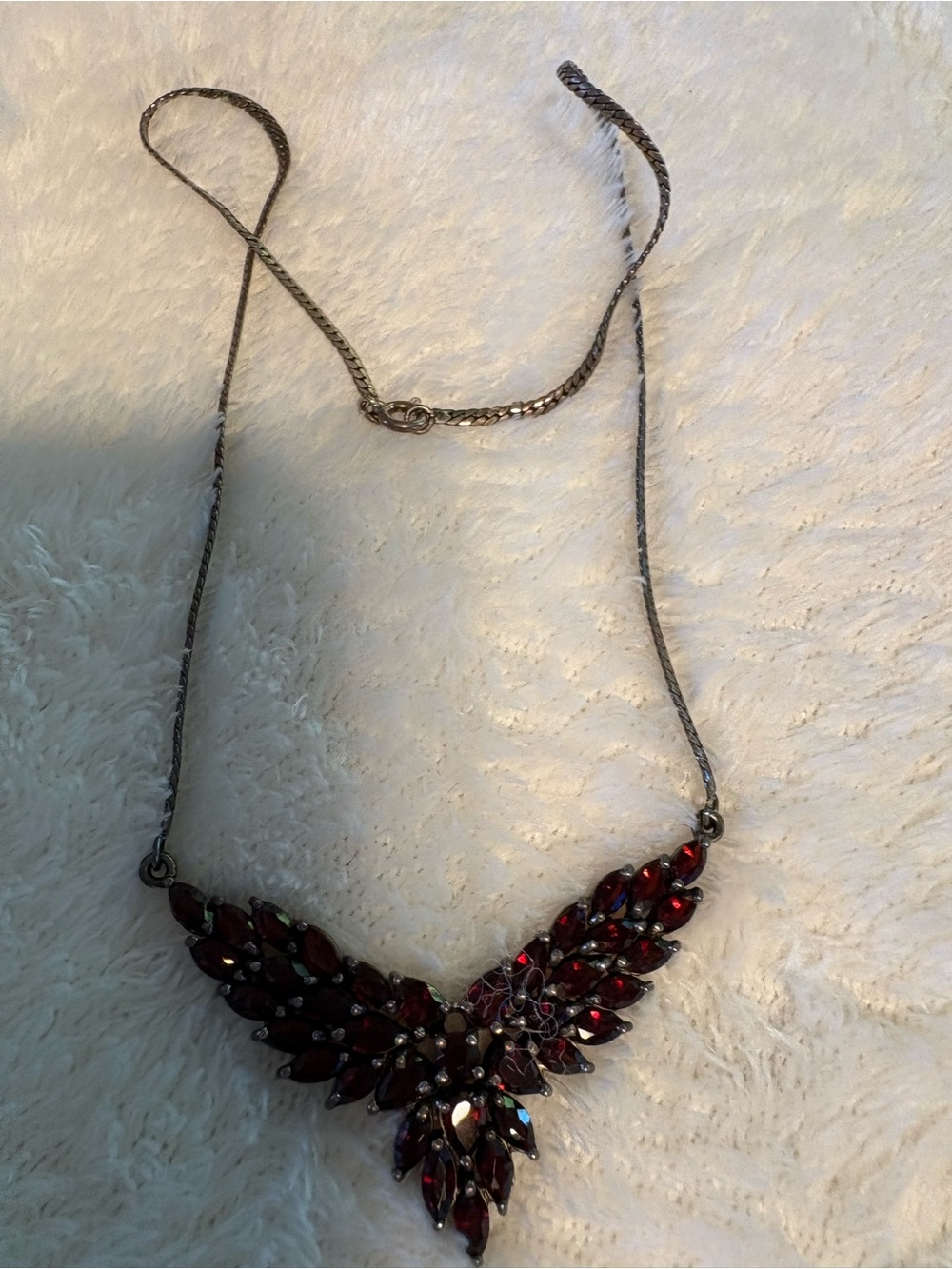 Garnet Sterling  Statement Necklace - Women's Jewelry